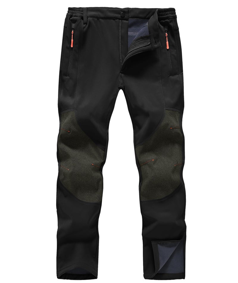 Zoofly Skiing Pants for Men Winter Water Proof Stretch Mens Camping Hiking Pants Warm Windproof Snow Pants Zipper Black - Image 1