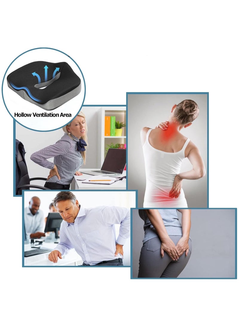 Squarecircle Breathable Seat Cushion for Tailbone Pain Relief – Ergonomic Cushion for Long Sitting, Post-Hemorrhoid Recovery, Sciatica & Lower Back Support – Ideal for Office, Home & Car Use - Image 3