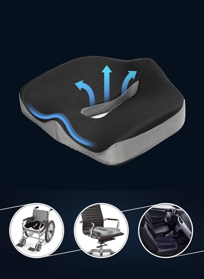 Squarecircle Breathable Seat Cushion for Tailbone Pain Relief – Ergonomic Cushion for Long Sitting, Post-Hemorrhoid Recovery, Sciatica & Lower Back Support – Ideal for Office, Home & Car Use - Image 4