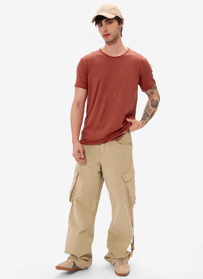 The Souled Store  The Souled Store Men Regular Fit Solid Red T-Shirt  | Best Price UAE