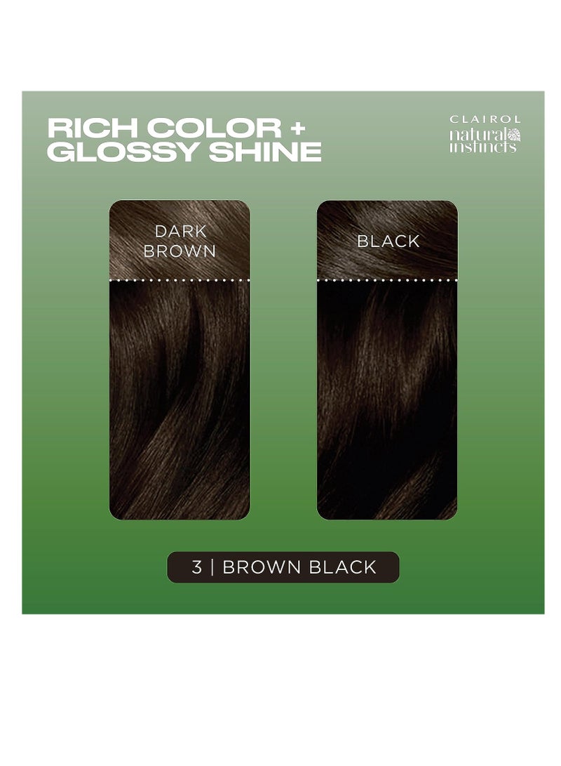 CLAIROL Natural Instincts Demi-Permanent Hair Dye, 3 Brown Black Hair Color, 5.85 Fl Oz (Pack of 1) - Image 5