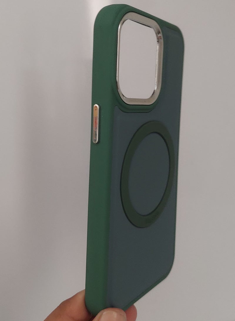 Mocome Case for Iphone Max series for Iphone 13 Pro Hard Silicone With Magsafe Green Colour - Image 2