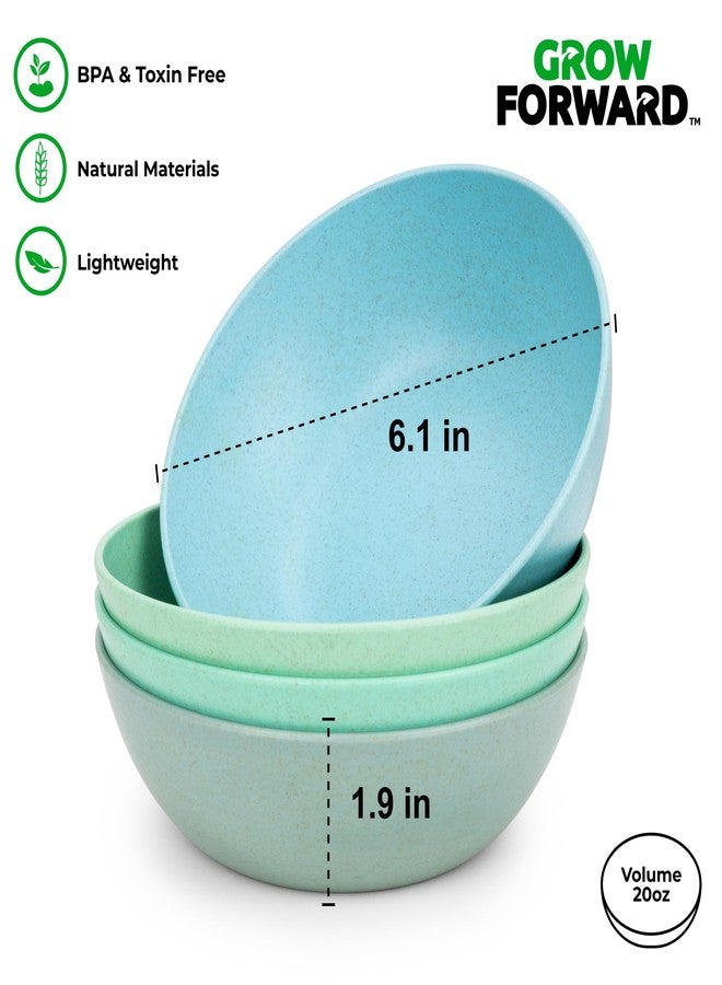 Grow Forward Wheat Straw Kids Plates and Bowls Sets - 8-Piece Unbreakable Dishwasher & Microwave Safe Plastic Plates for Kids - Reusable Non Toxic BPA-Free Dinnerware for Children - Rainforest - Image 5