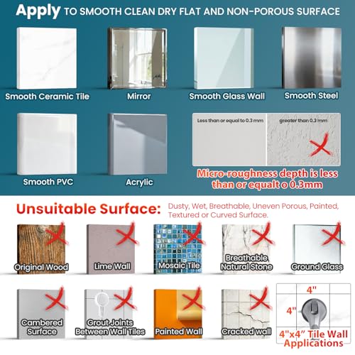 TAILI Shower Grab Bar Suction Grab Bars for Bathtubs and Showers, Heavy Duty Bath Handle Removable Bath Handrails for Seniors and Elderly, Bathroom Safety Grip No Drilling Waterproof,Blue - Image 5