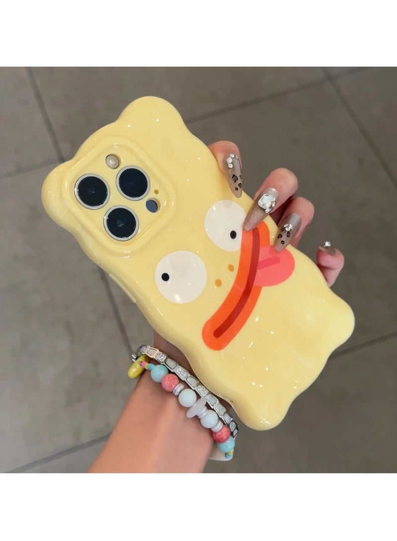 NIBEMINENT Funny And Humorous Emoticons Protective TPU Case Cover For IPhone 16 Pro Max, Yellow