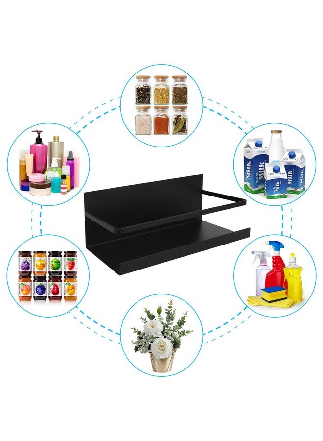 Seropy Magnetic Spice Rack for Refrigerator, 2 Pack Magnetic Shelf Spice Organizer for Spice Jars, Fridge Seasoning Organizer Spice Holder Magnet Shelves + 4 Hooks for Kitchen Pantry  - Image 5