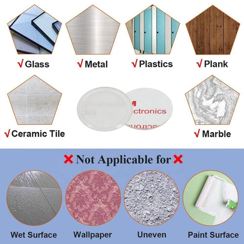 BOSCO Round Self Adhesive Silicone Bumper, Circular Dots Cabinet Safety Stoppers for Drawer with Mute Buffer, Antiskid Vibration pad (3x8 mm)(Color-Transparent)(Set-20Pcs) - Image 4