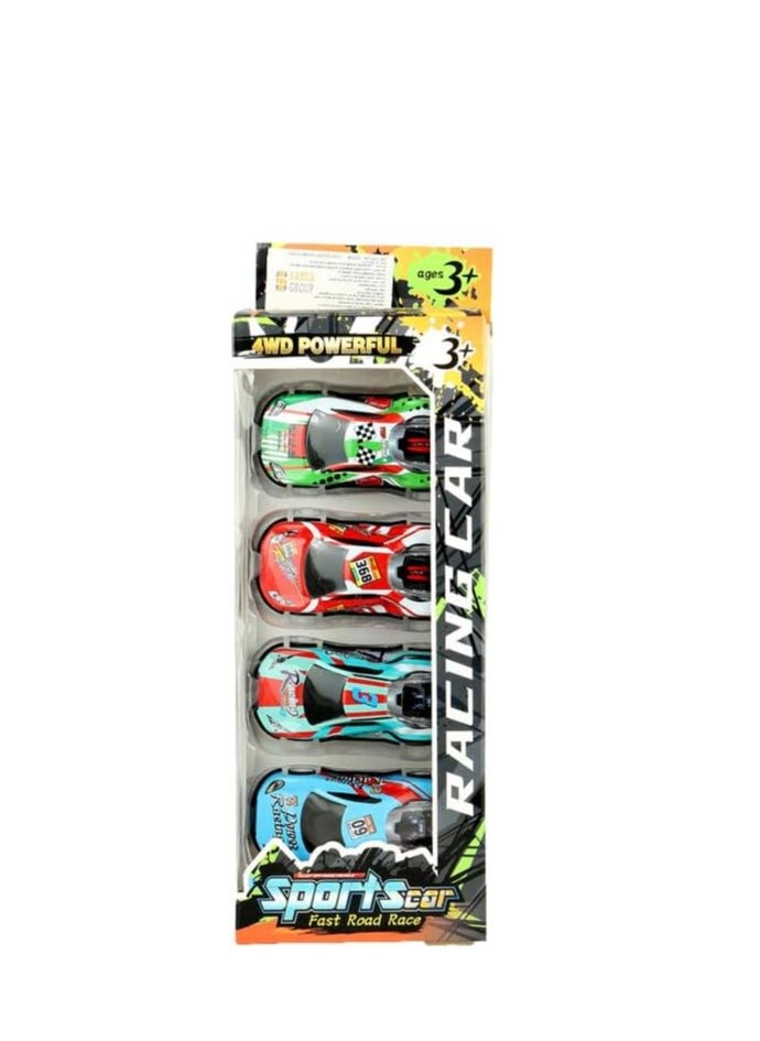 Generic - 4-Piece Kids Racing Cars Set Multi-Colour - Image 1