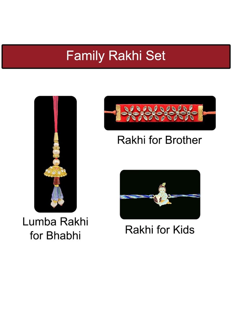 Saugat Traders Saugat Traders Designer Rakhi Combo Pack of 3 with Raksha Bandhan Greeting Card -Rakhi for Brother - Designer Lumba Rakhi for Bhabhi - Cartoon Rakhi for Kids - Roli Chawal Chopra  - Image 3