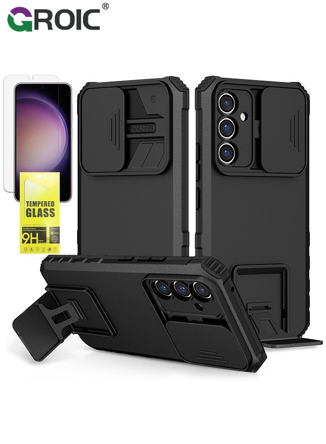 GROIC For Samsung Galaxy S24 Plus 6.6 Inch Case with HD Screen Protector, Build in  Kickstand and Slide Camera Protective Cover, Protective Case for Galaxy S24 Plus 6.6 Inch Case - Image 1