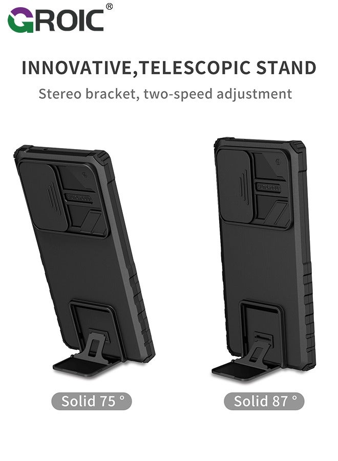 GROIC For Samsung Galaxy S24 Plus 6.6 Inch Case with HD Screen Protector, Build in  Kickstand and Slide Camera Protective Cover, Protective Case for Galaxy S24 Plus 6.6 Inch Case - Image 3