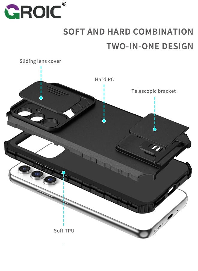 GROIC For Samsung Galaxy S24 Plus 6.6 Inch Case with HD Screen Protector, Build in  Kickstand and Slide Camera Protective Cover, Protective Case for Galaxy S24 Plus 6.6 Inch Case - Image 4
