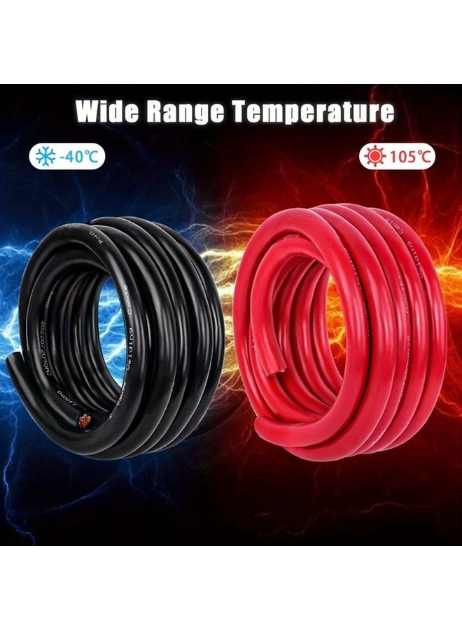 10awg 15 قدم كابل لحام نحاسي أحمر وأسود لبطارية السيارة والقارب والمولد - Image 4
