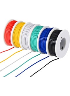 Tuofeng TUOFENG 20 AWG PVC Electrical Wire Kit- 6 Different Colored 23 Feet spools- 20 Gauge Stranded Wire- Tinned Copper Hookup Wire Kit for DIY DC  - Image 1