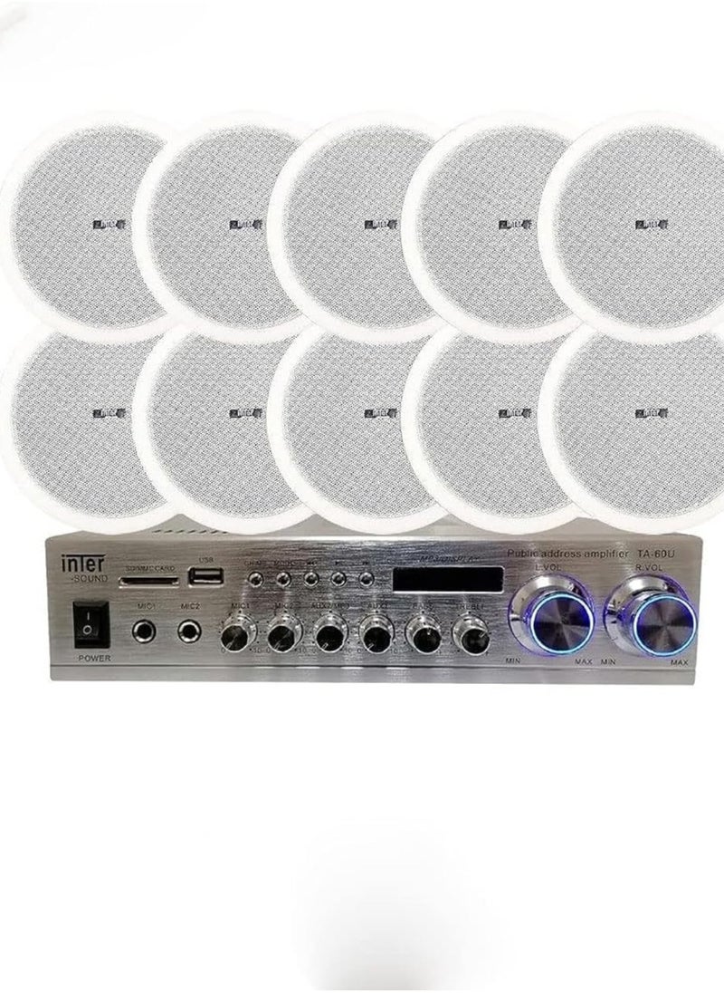 Generic - Sound System 10 Sound System 6W Ceiling Speaker and 80W Intersound Speaker - Image 1