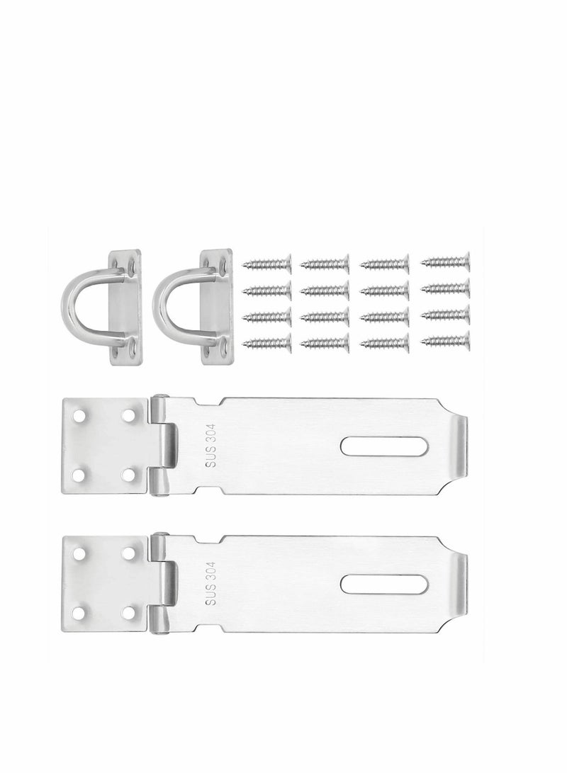 Padlock Hasp, Stainless Steel Security Door Clasp Hasp Lock Latch, Suitable for Room Door Locks, Garden Door Locks 2mm Extra Thick Door Gate Bolt... - Image 4