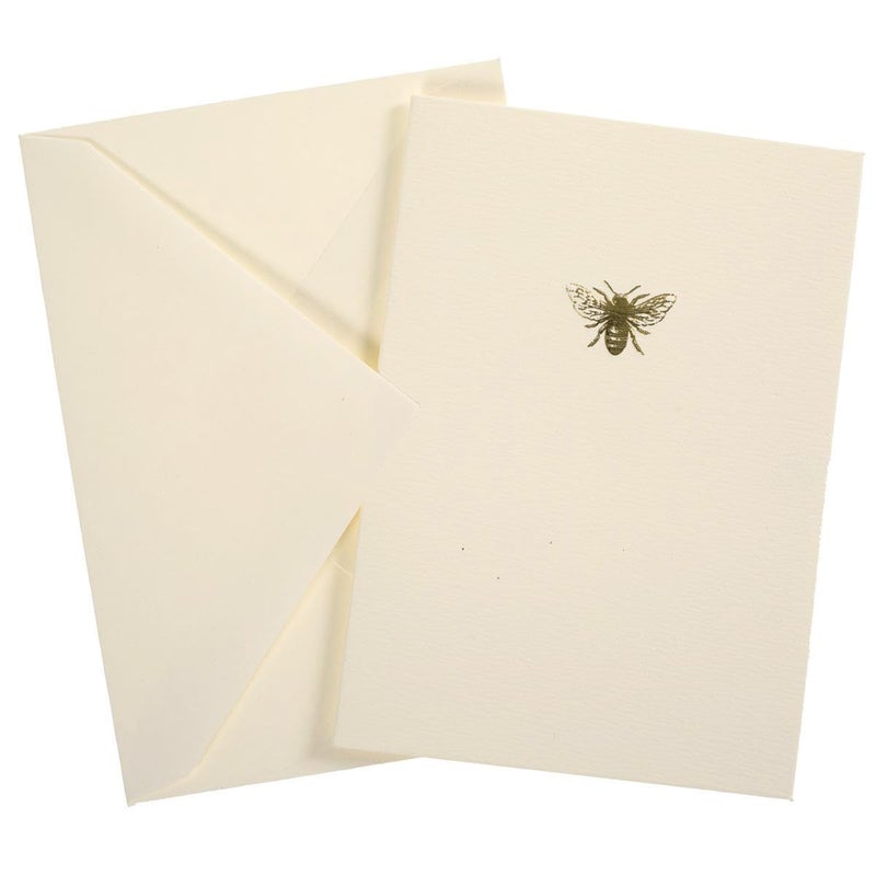 Graphique Bee La Petite Presse Boxed Notecards - 10 Embellished Gold Foil Blank Cards with Matching Envelopes and Storage Box, 3.25" x 4.75" - Image 2