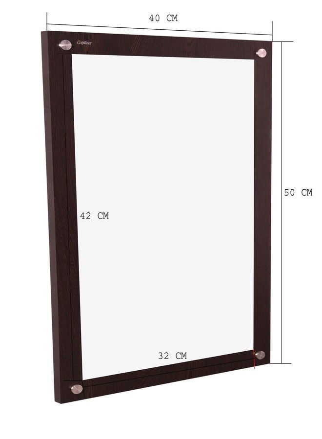 Captiver مرايا حمام بدون إطار مثبتة على الحائط من الخشب المصنّع من كابتيفير (50 × 40 سم، لون ونجي) - Image 4