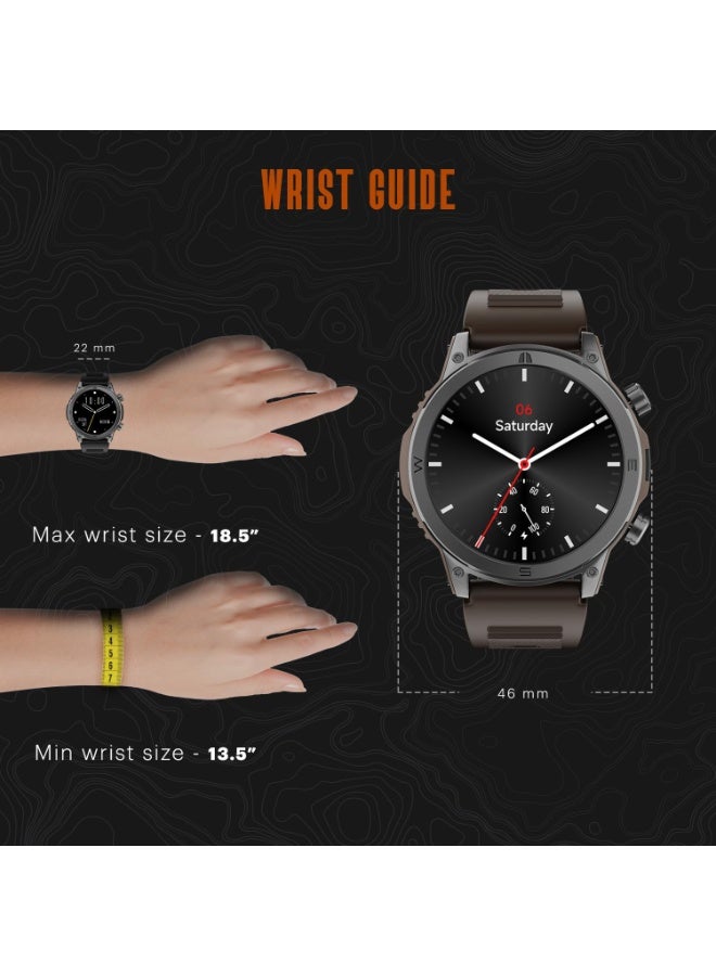 نويز Noise Endeavour Rugged Design 1.46" AMOLED Display Smart Watch, BT Calling, SoS Feature, Rapid Health & 100+ Sports Modes- (Black) - Image 4