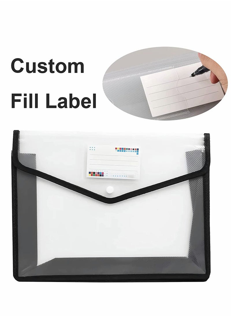 Generic - 2 Pack Clear Plastic Expanding File Folders with Flap Closure for Home School Office Storage and Label Pocket - Image 1