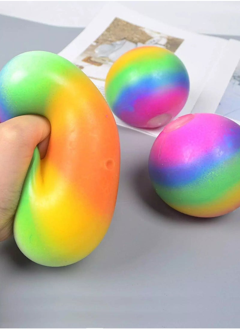 Generic 1pc Rainbow Ball Shaped Squeeze Toy  - Image 3