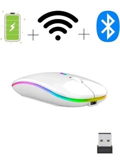 Qasul 2.4ghz Wireless Working Mouse USB Rechargeable LED Light RGB Mouse Silent Ergonomic Mute Mice Backlit For Laptop PC Ipad  - Image 3
