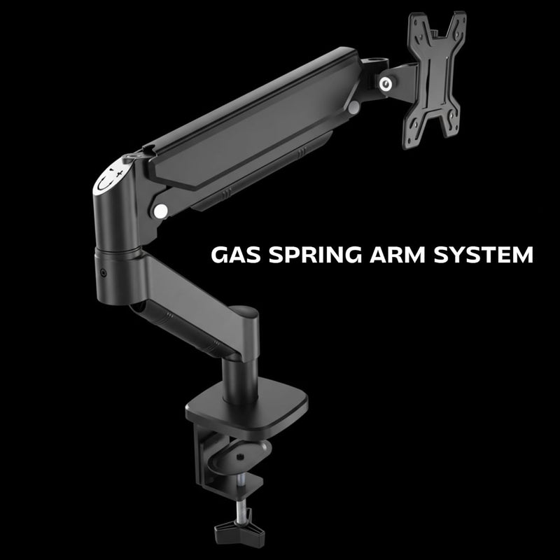 MARS GAMING MARM-PRO1 Monitor Mount with Gas Spring for Screens up to 32 Inches, 360° Articulation and Height Adjustable, Compatible with VESA 75 x 75 and 100 x 100, Black - Image 3