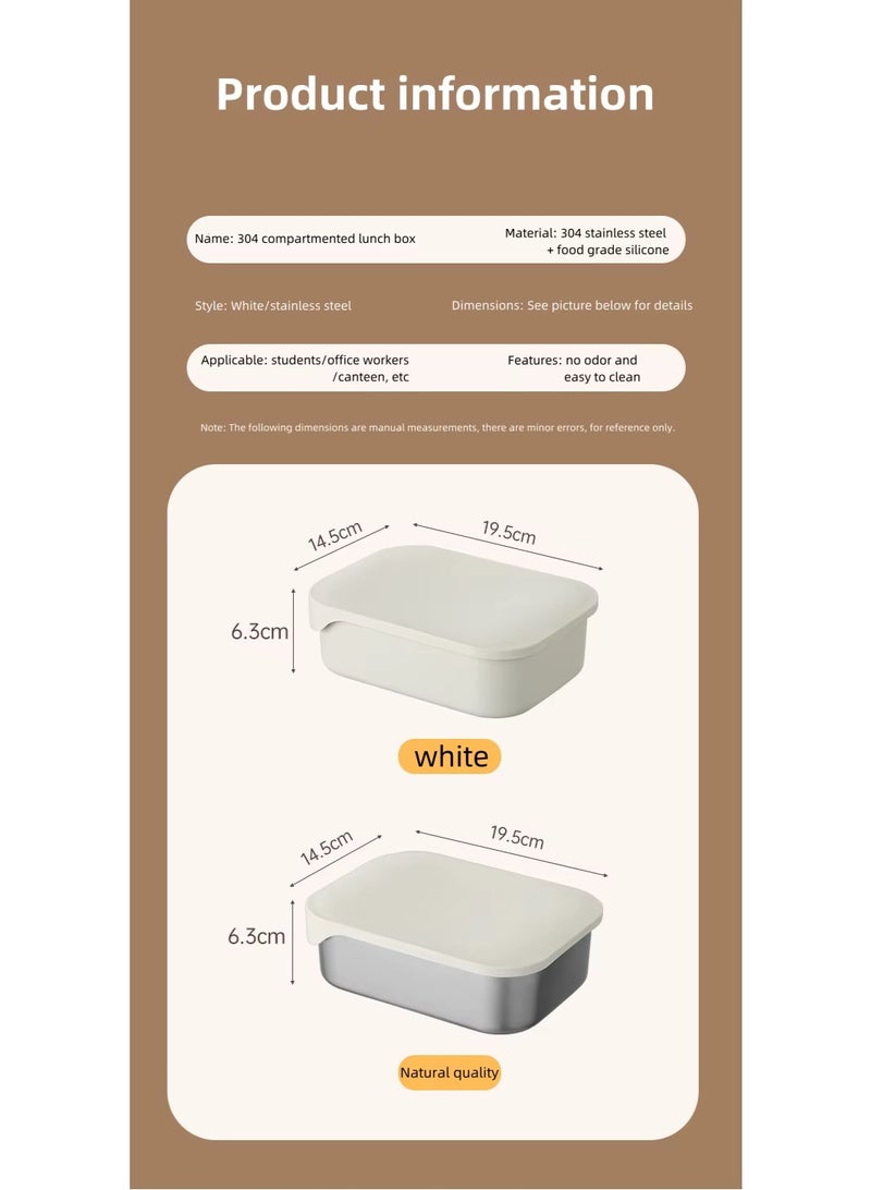 Mix & More White & Metal Bento Lunch Box for Kids ‒ Leak‑Proof Stainless Steel Food Container - Image 5