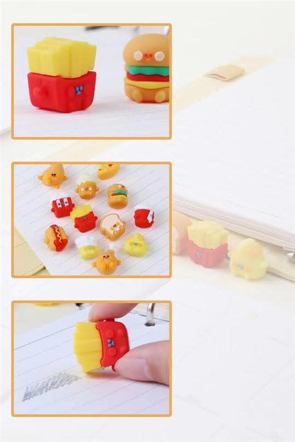SAMVARDHAN 12 Pcs Food Mini Erasers for Kids,Stylish Eraser, Rubber Pencil Eraser, Return Gift, Stationary Set for Kids Boys & Girls(Pack of 1) - Image 3