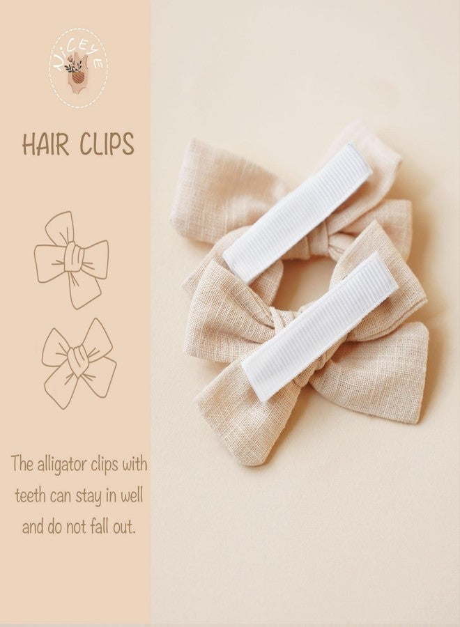 Niceye Baby Hair Clips - 24 Pcs Fully Lined Hair Bow Clips for Fine Hair Cotton Tiny Hair Barrettes for Infants, Toddlers, and Little Girls - Image 2