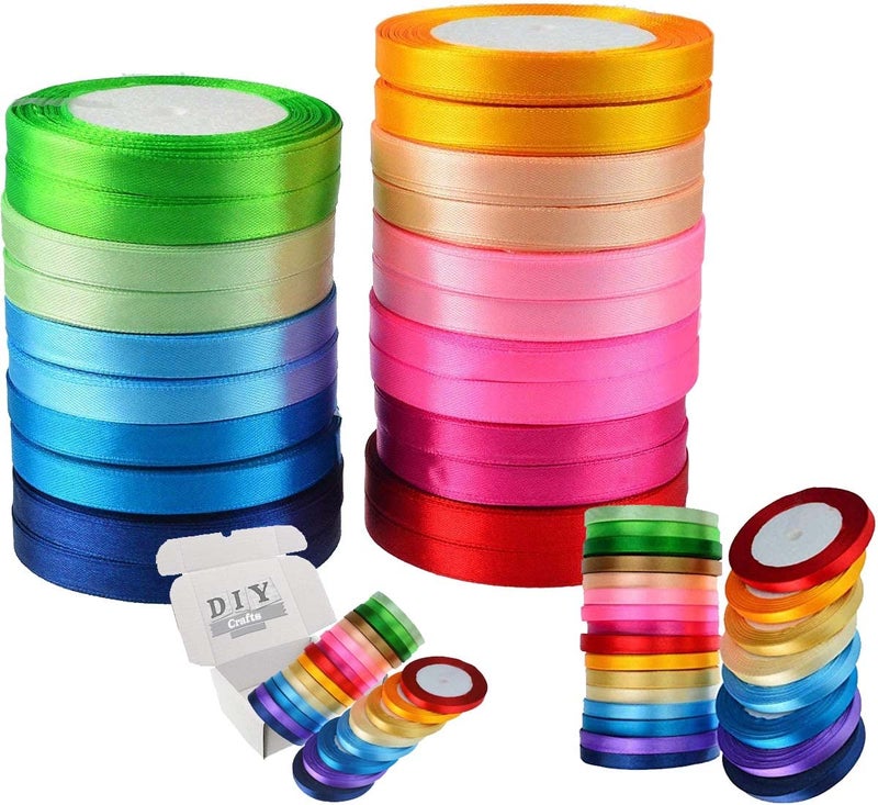 DIY Crafts DIY Crafts Pack Of 60 Yards, Grosgrain Ribbons, Dot Grosgrain Ribbons for DIY Bowknot Hair Ornament Gift Packaging DIY Packing Sewi (Pack Of 60 Yards, Grosgrain Ribbons)  - Image 1