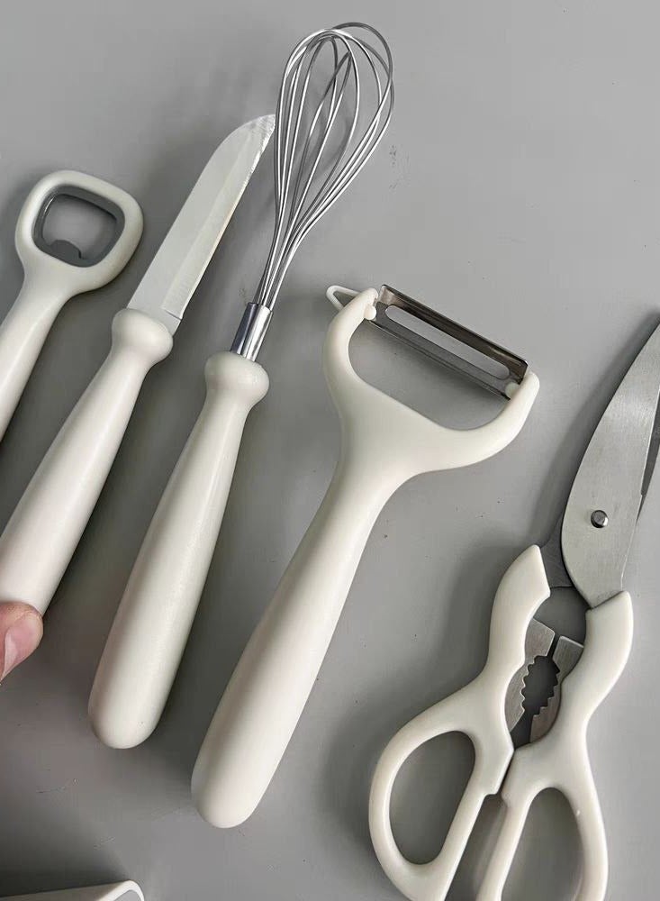 Stainless Steel Kitchen Opener Tool Set, Scissors, Knife, Opener, Peeler and Egg Beater - 6 Pieces - Image 2