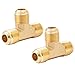 SUNGATOR Flare Tee Fitting, 3/8" x 3/8" x 3/8" Male Flare Brass Fittings for Gas Burner, BBQ Grill, etc.(2 Pcs) - Image 2