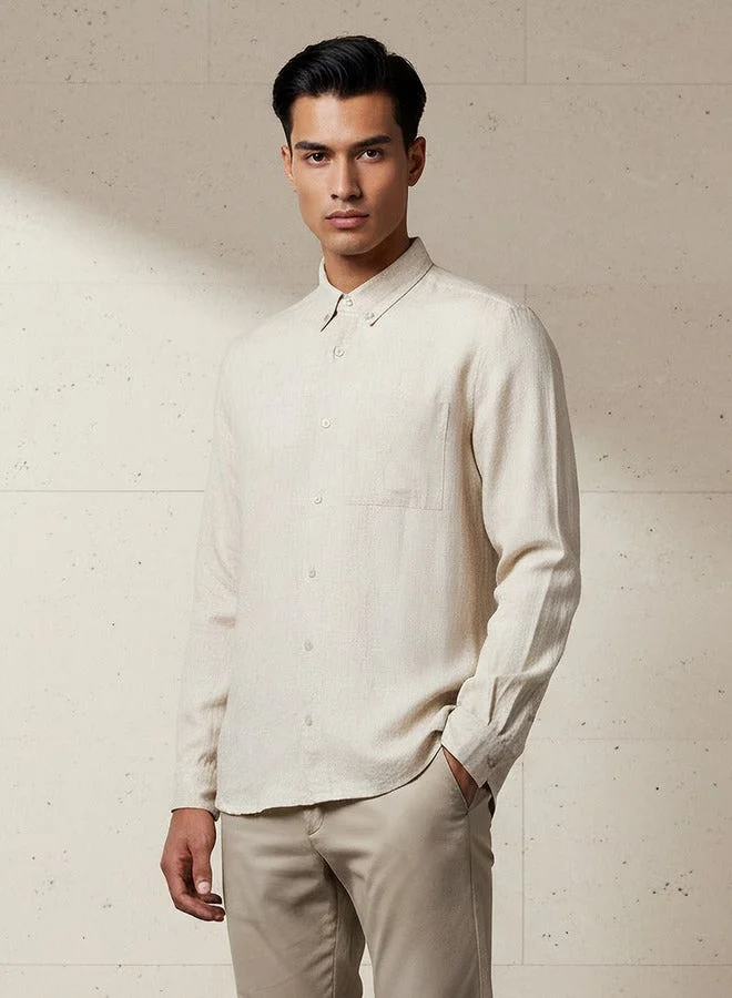 سبلاش فيڤ Men Regular Fit Collared Long Sleeves Shirt