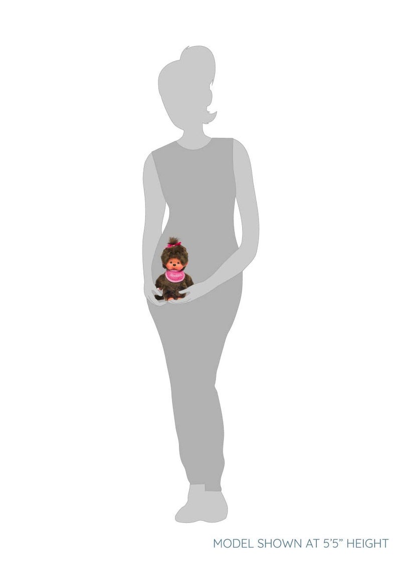 Monchhichi Classic Girl Pink Bib 20 cm - Image 5