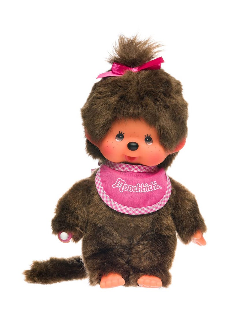 Monchhichi Classic Girl Pink Bib 20 cm - Image 1