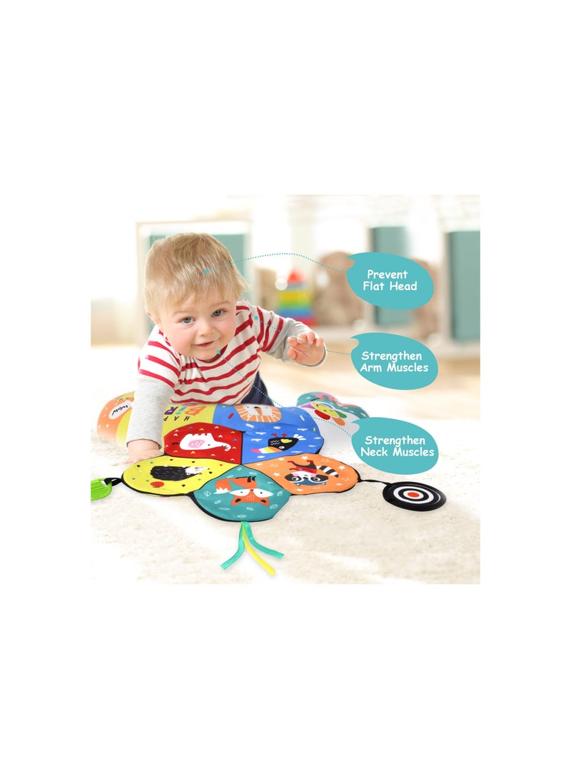 Zikra High Contrast Baby Tummy Time Pillow with Detachable Support, Mirror, Teethers, and Soft Plush Toys - Ideal for Infant Discovery and Development. Perfect for Engaging Tummy Time Activities! - Image 5