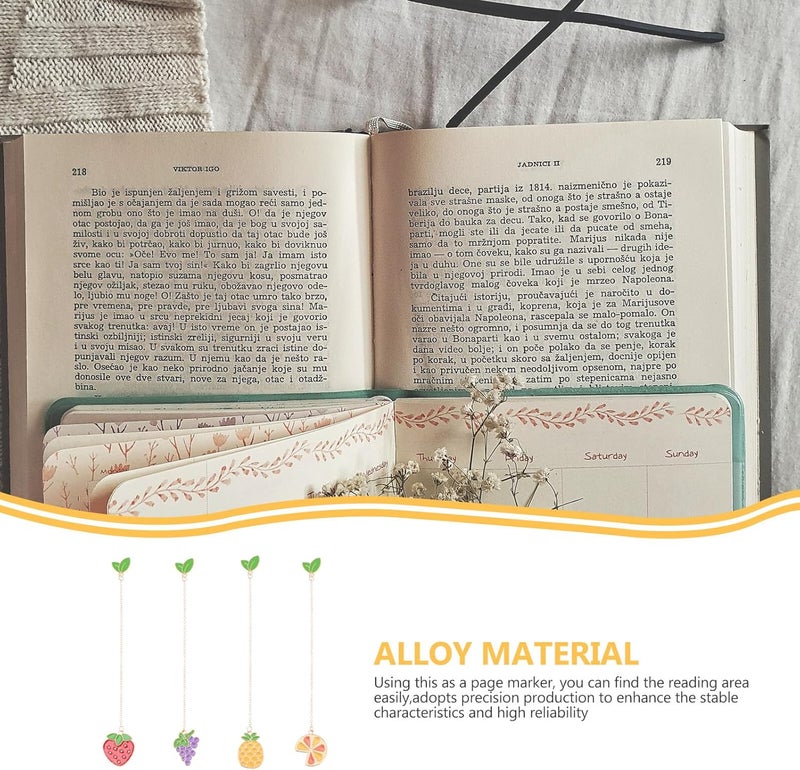 Metal Bookmarks for Students Creative Cartoon Fruit Pendants Lightweight Reading Bookmarks for School Gift for Readers and Writers - Image 4