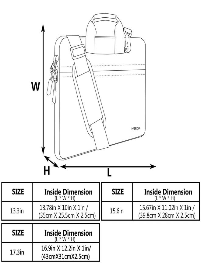 Hseok Laptop Shoulder Bag 13 13.3 14 Inch Case Compatible with MacBook Pro/Neo 14" M5/M4/M3/M2/M1,Mac Air/pro/Neo 13" and Most 13 13.3 14 Notebooks,Spill-Resistant Briefcase,Dark Gray & Gray - Image 3