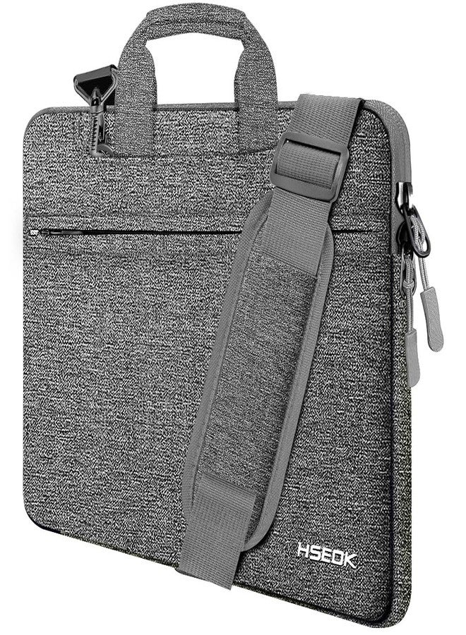 Hseok Laptop Shoulder Bag 13 13.3 14 Inch Case Compatible with MacBook Pro/Neo 14" M5/M4/M3/M2/M1,Mac Air/pro/Neo 13" and Most 13 13.3 14 Notebooks,Spill-Resistant Briefcase,Dark Gray & Gray - Image 1