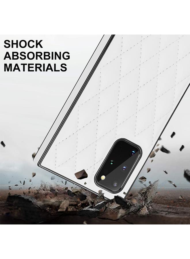 S-TOP Case For Samsung Galaxy S20+ Elegant Rhombic Pattern Microfiber Leather +TPU Shockproof Case with Crossbody Strap Chain - Image 5