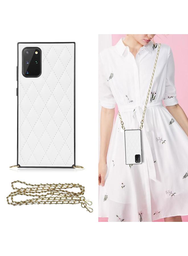 S-TOP Case For Samsung Galaxy S20+ Elegant Rhombic Pattern Microfiber Leather +TPU Shockproof Case with Crossbody Strap Chain - Image 1