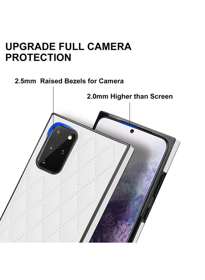 S-TOP Case For Samsung Galaxy S20+ Elegant Rhombic Pattern Microfiber Leather +TPU Shockproof Case with Crossbody Strap Chain - Image 4