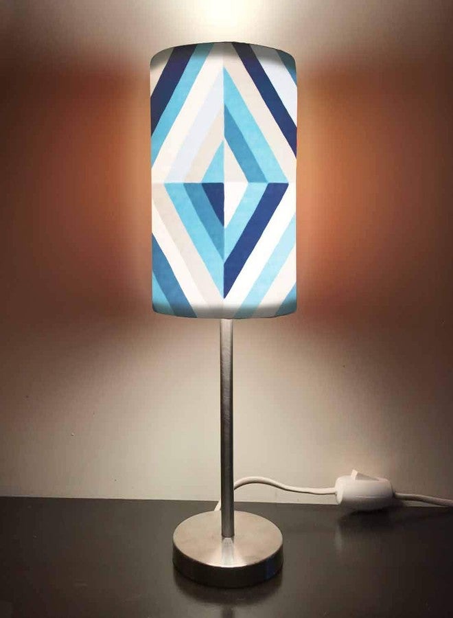 Nutcase Designer Small Table Lamp Night Light for Children�s Room � 13 inches Tall - Return Gifts for Kids Birthday - Blue Strips - Image 1