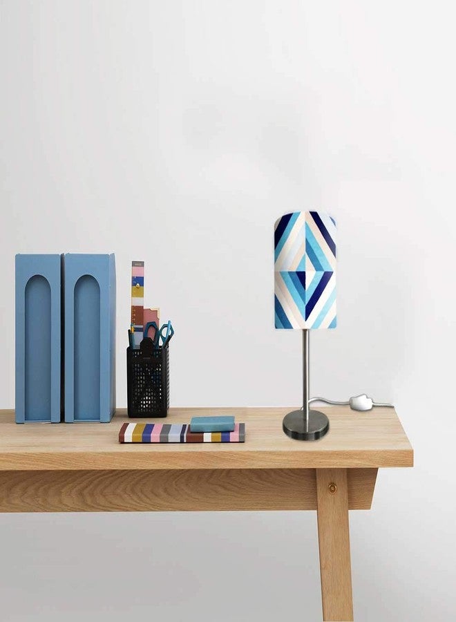 Nutcase Designer Small Table Lamp Night Light for Children�s Room � 13 inches Tall - Return Gifts for Kids Birthday - Blue Strips - Image 3