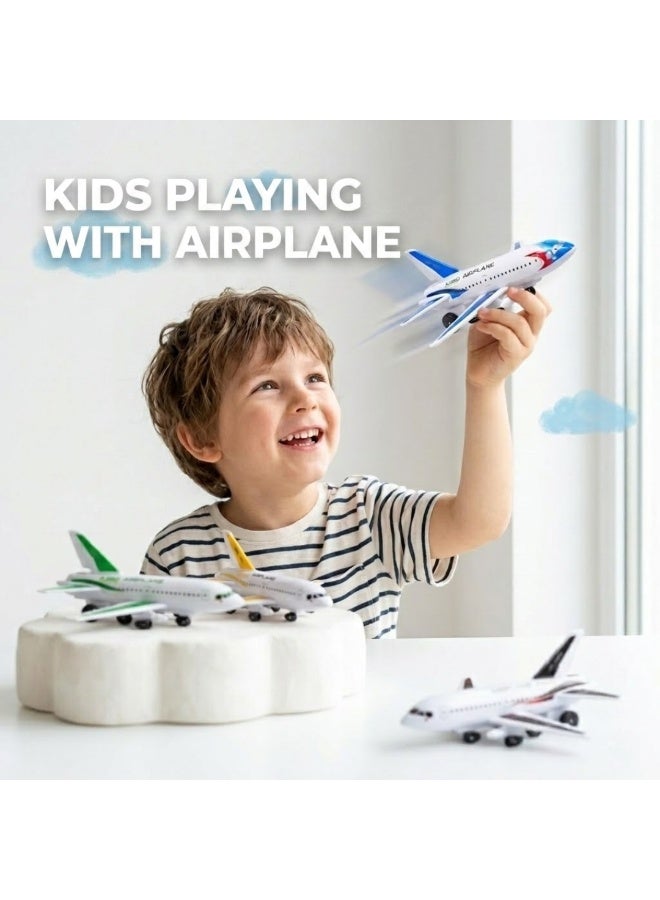 die cast Pack of 4 Die Cast Airplane Toy Set for Kids, Mini Metal Aircraft Model Planes with Wheels, Toy Airplanes for Boys Girls, Pull Back Plane Toys, Kids Aviation Play Set, Party Favors, Gifts for Toddlers and Children - Image 2