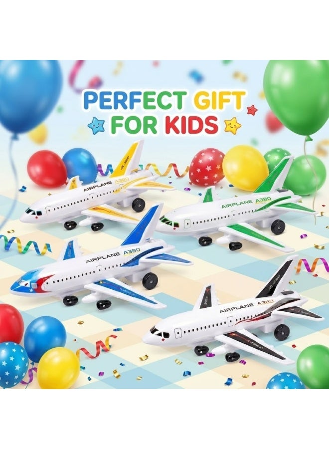 die cast Pack of 4 Die Cast Airplane Toy Set for Kids, Mini Metal Aircraft Model Planes with Wheels, Toy Airplanes for Boys Girls, Pull Back Plane Toys, Kids Aviation Play Set, Party Favors, Gifts for Toddlers and Children - Image 5