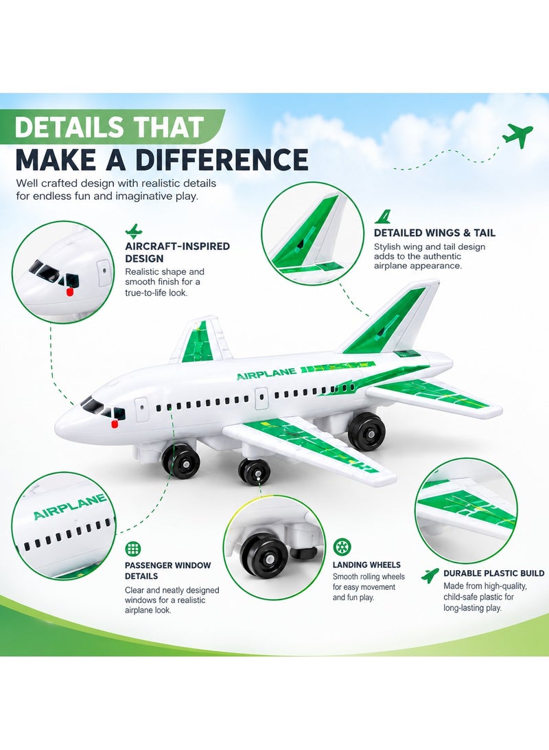 die cast Pack of 4 Die Cast Airplane Toy Set for Kids, Mini Metal Aircraft Model Planes with Wheels, Toy Airplanes for Boys Girls, Pull Back Plane Toys, Kids Aviation Play Set, Party Favors, Gifts for Toddlers and Children - Image 2