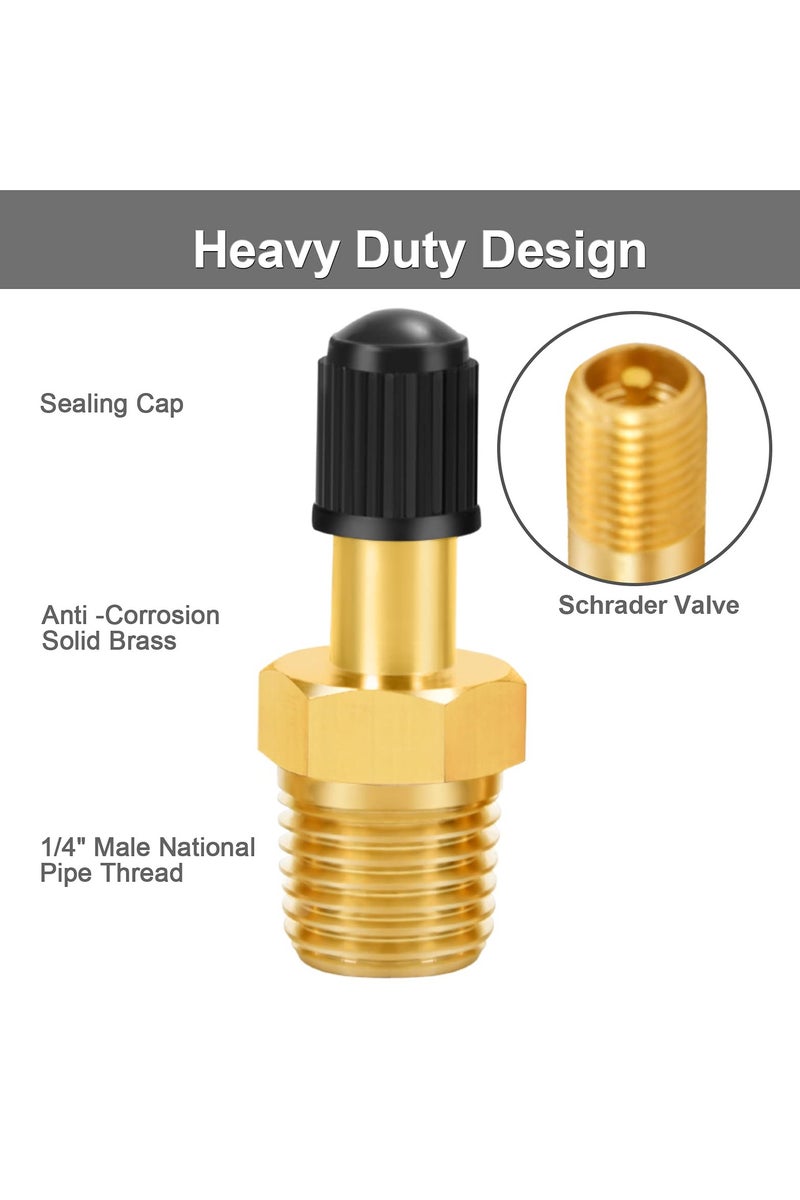 GNAFOTU 1/4" NPT Tank Valve,4Pcs Brass Tank Valve with 1/4''NPT Male Threads for Air Compressor and Tanks Maintenance - Image 4
