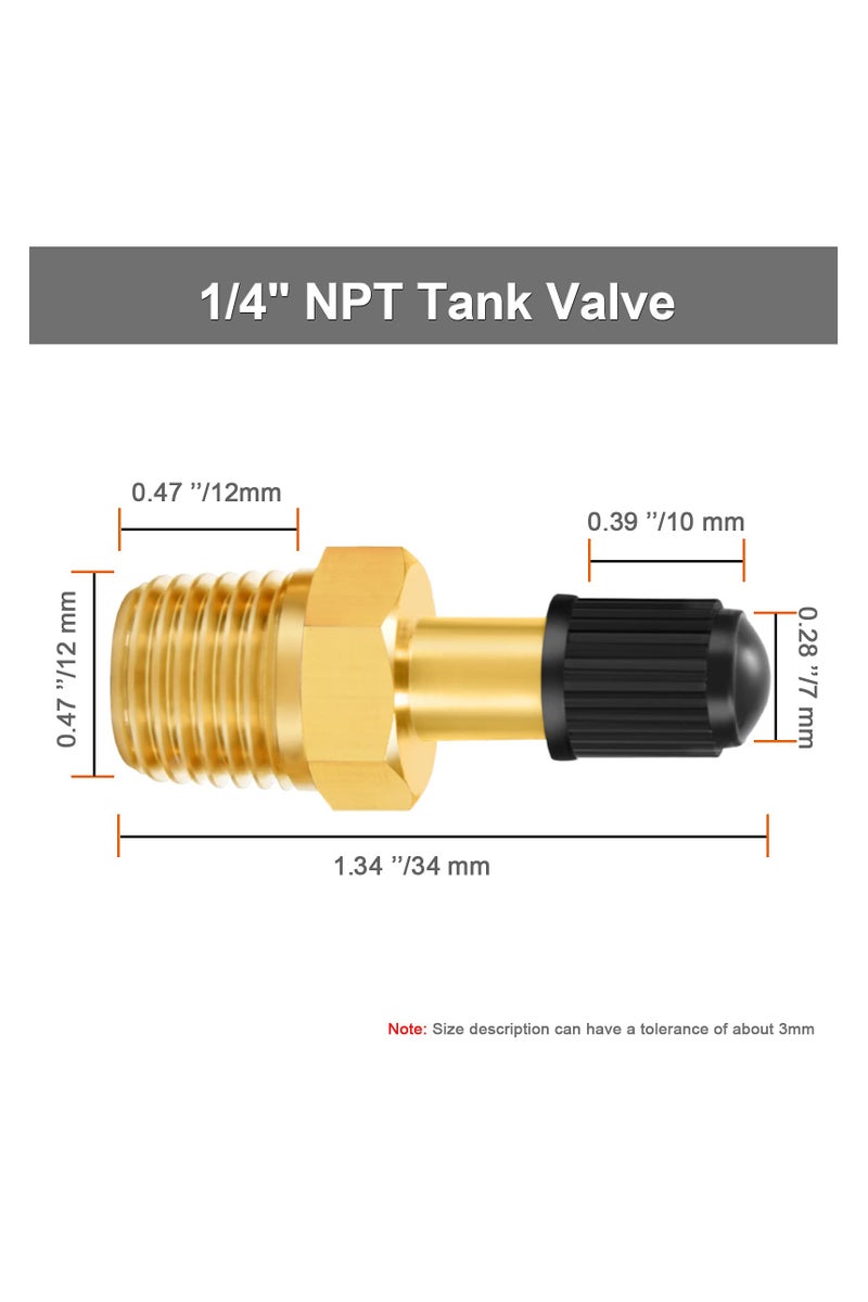 GNAFOTU 1/4" NPT Tank Valve,4Pcs Brass Tank Valve with 1/4''NPT Male Threads for Air Compressor and Tanks Maintenance - Image 2
